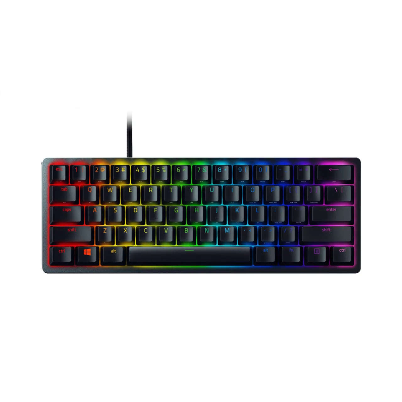 Razer Huntsman Mini Purple Switch – کیبورد مکانیکال 60 درصدی با سوییچ نوری بنفش و نور RGB