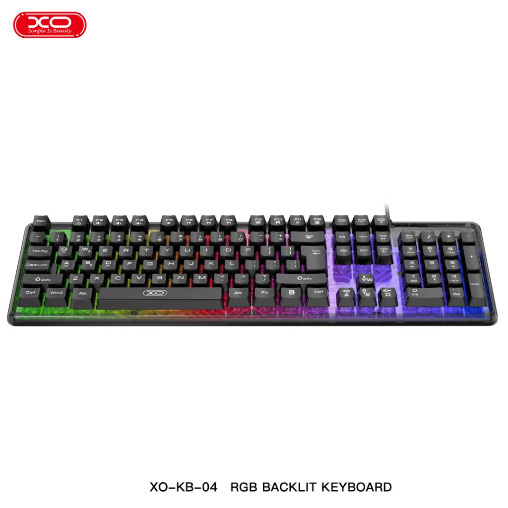 XO-KB04 Gaming Keyboard – کیبورد ارزان و حرفه‌ای با نور RGB و بدنه مقاوم