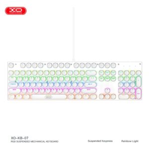 تصویر کیبورد گیمینگ XO-KB07 با نور RGB چند حالته و اتصال USB
