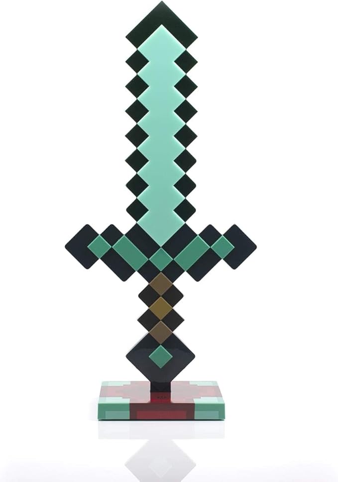 Minecraft Diamond Sword Lamp – چراغ رومیزی USB با طراحی پیکسلی ماینکرفت