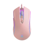 Rapoo V25S Gaming Mouse 2022 Pink – موس گیمینگ صورتی باسیم با دقت 5000 DPI و نورپردازی RGB