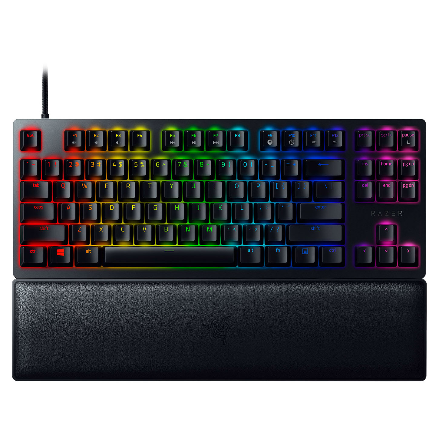 Razer Huntsman V2 Tenkeyless – کیبورد گیمینگ با سوییچ اوپتیکال بنفش و کی‌کپ Doubleshot PBT