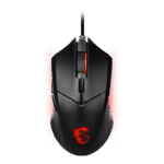 تصویر موس گیمینگ MSI Clutch GM08 با نور قرمز و طراحی ارگونومیک برای دست راست