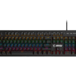 تصویر کیبورد MSI FORGE GK300 با نورپردازی RGB و سوئیچهای آبی مکانیکال