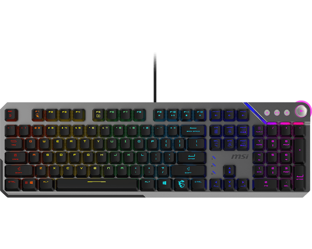 تصویر کیبورد MSI STRIKE 600 با بدنه آلومینیومی و نورپردازی RGB