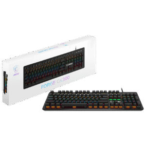 کیبورد گیمینگ ام‌اس‌آی فورج GK300 با سوئیچ آبی