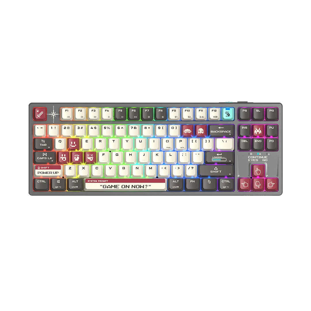 تصویر کیبورد گیمینگ A4Tech Bloody WS87 با نورپردازی RGB و طراحی بدون نام‌پد