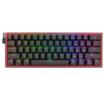 کیبورد مکانیکال ردراگون K617 Fizz RGB مشکی با سوئیچ قرمز هاتسواپ، نورپردازی RGB و طراحی ۶۰ درصدی برای گیمینگ حرفهای