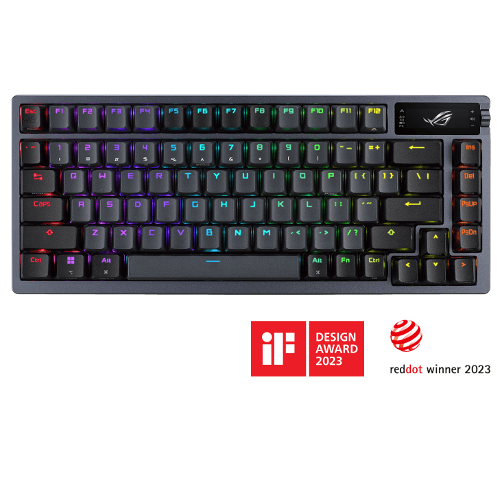 کیبورد مکانیکال ROG Azoth Black Arabic با حروف عربی و نمایشگر OLED مناسب گیمینگ