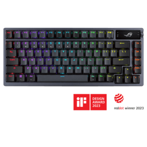 کیبورد مکانیکال ROG Azoth Black US با نمایشگر OLED و اتصال سه‌حالته مناسب گیمینگ