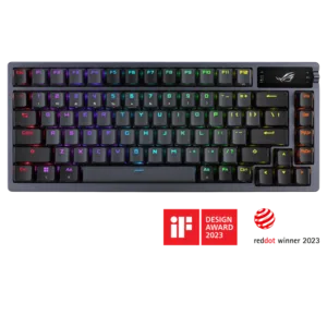 کیبورد مکانیکال ROG Azoth Black US با نمایشگر OLED و اتصال سه‌حالته مناسب گیمینگ
