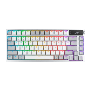 کیبورد مکانیکال ROG Azoth White Arabic با حروف عربی و نمایشگر OLED مناسب گیمینگ
