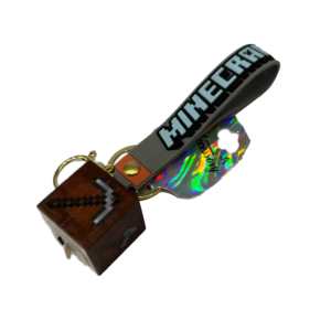 جا کلیدی چراغ‌دار ماینکرفت طرح کلنگ با چراغ LED و طراحی پیکسلی بازی Minecraft